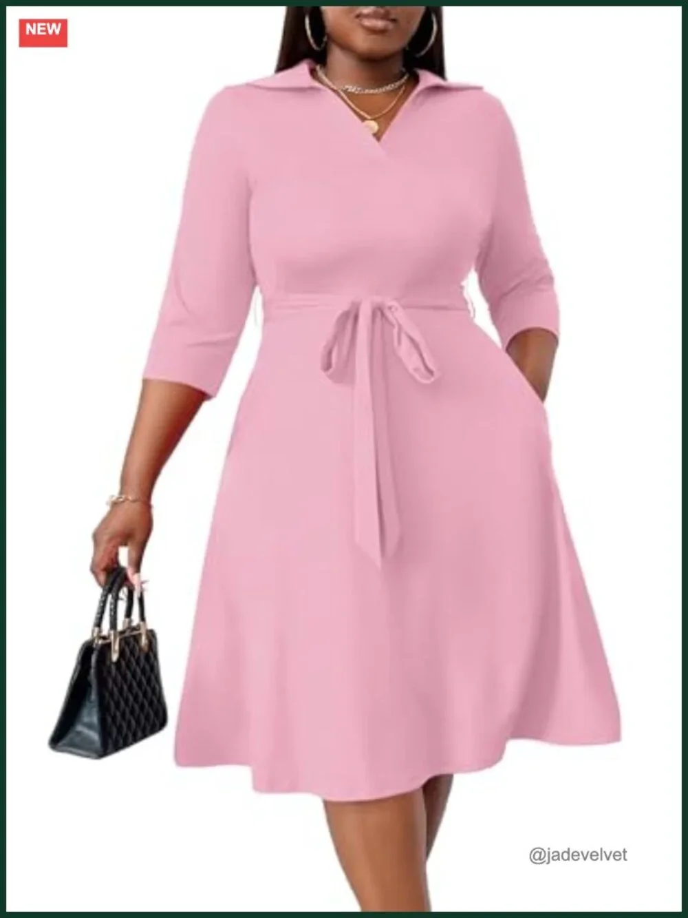 Plus Size African Print Fit and Flare Midi Dress with Pockets and Belt